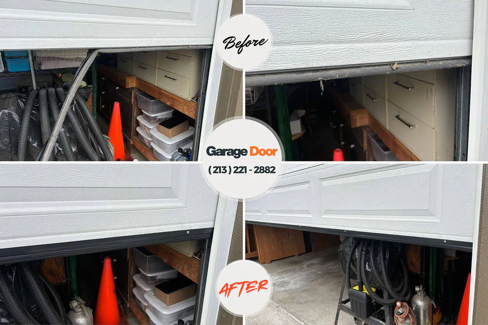 Before and after: garage door repair Milbank, SD